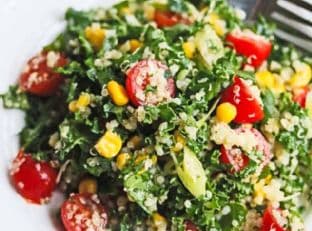 Quinoa Kale Tomato Corn Salad