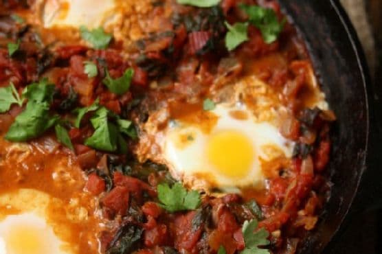 Shakshouka with Red Chard