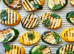 Minty griddled courgettes