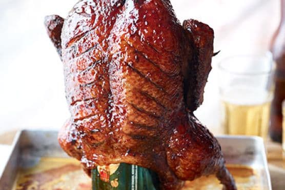 Cider can soy-glazed duck
