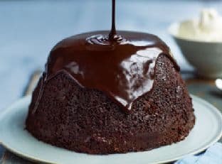 Steamed chocolate, stout & prune pudding