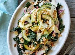 Maple-roasted marrow on cavolo nero salad