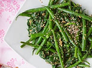 Goma-ae Japanese greens