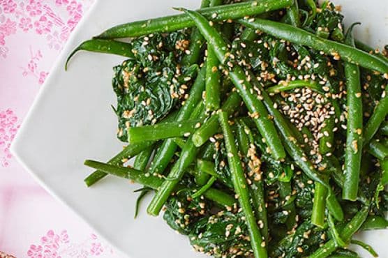 Goma-ae Japanese greens