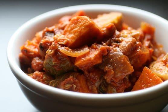 Chipotle Chili With Sweet Potatoes And Brussel Sprouts
