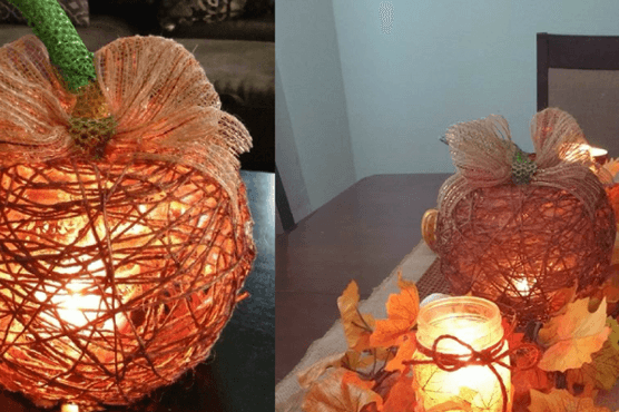 Thanksgiving Traditions: Illuminated Twine Pumpkin