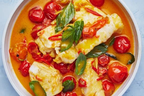 Poached Cod in Tomato Curry