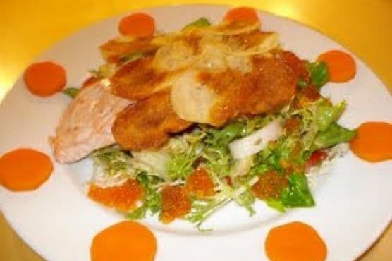 Warm Salmon Salad With Crispy Scales