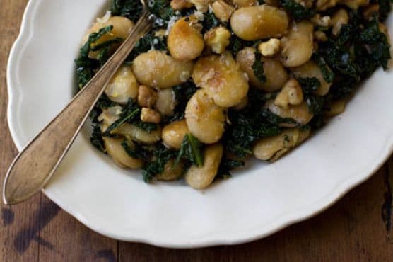 Pan-fried Corona Beans & Kale