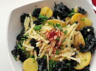 Kale, Cheddar, New Potatoes And Saffron