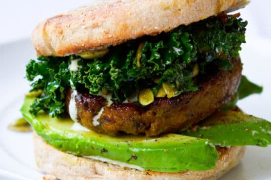 Shamrock Breakfast Sandwich. Kale. Pepitas. Jalapeno Sauce