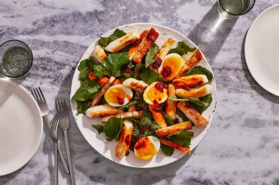 Crispy Rice Cakes With Halloumi Cheese and Gochujang Brown Butter