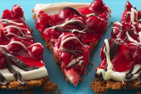 Cherry Cream Pizza with Tuxedo Topping