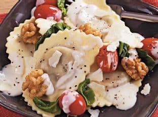 Slow-Cooker Wild Mushroom Pasta Alfredo with Walnuts