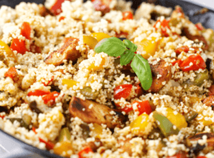 Pearl couscous and tabbouleh (Lebanese couscous salad)