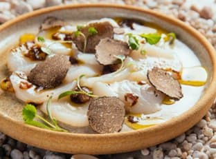 Scallop Crudo with Truffle Vinaigrette