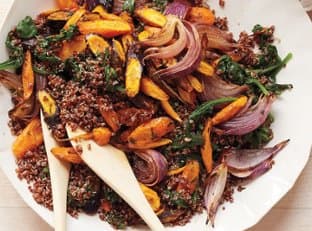 Roasted Carrots and Red Quinoa