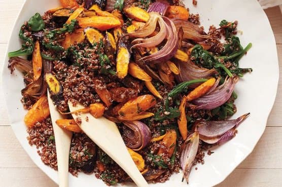 Roasted Carrots and Red Quinoa