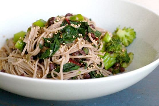 Miso Soba Stir Fry With Greens And Beans