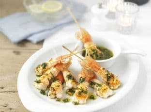 Griddled langoustines with hazelnut butter