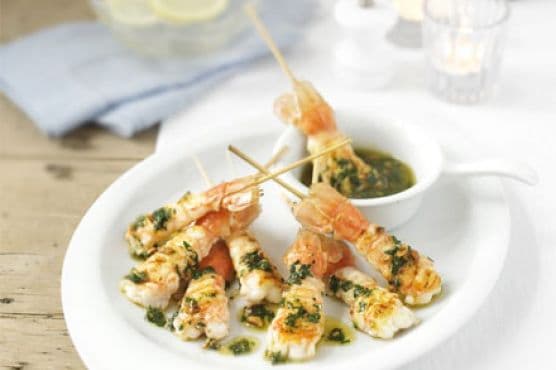 Griddled langoustines with hazelnut butter