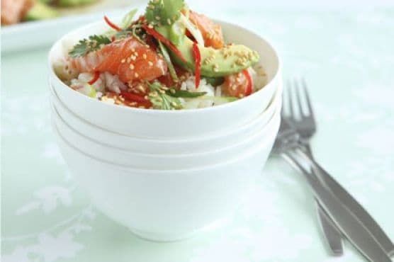 Japanese salmon & avocado rice