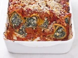 Tofu & spinach cannelloni