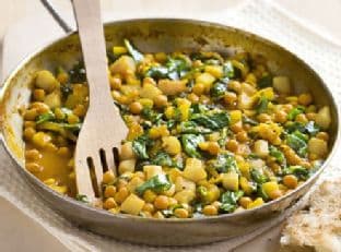 Spiced chickpea & potato fry-up