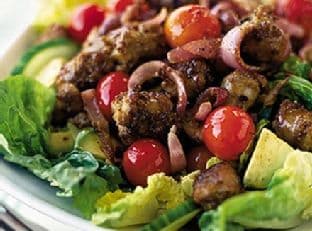 Sizzling sausage salad