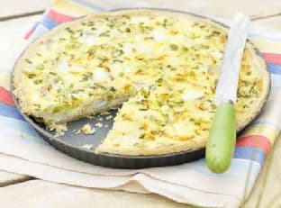 Smoked haddock, spring onion & saffron tart