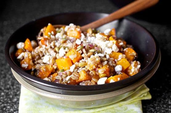 Butternut Salad With Farro, Pepitas And Ricotta Salata