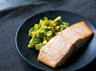 Baked Salmon with Avocado Mango Salsa