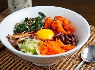 Roasted Butternut Squash, Black Bean and Swiss Chard Quinoa Bibimbap