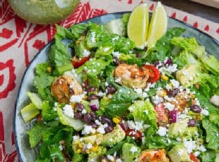 Chipotle Lime Grilled Shrimp Salad in Cilantro Lime Dressing