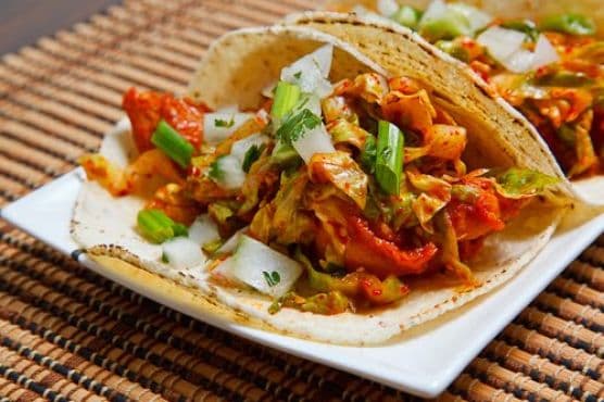 Korean Spicy BBQ Chicken Tacos