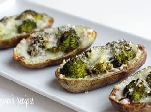 Broccoli And Cheddar Skinny Potato Skins