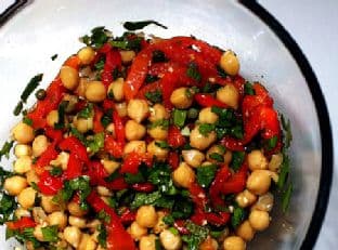 Chickpea Salad With Roasted Red Peppers
