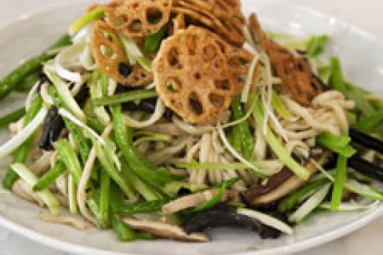 Wok-fried Long Life Noodles With New Year Vegetables