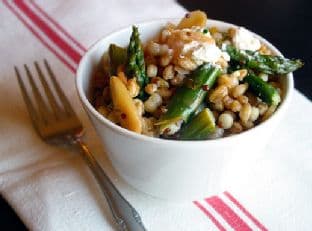 Meyer Lemon Grain Salad With Asparagus, Almonds And Goat Cheese