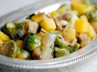Squash with Brussel Sprouts and Chestnuts