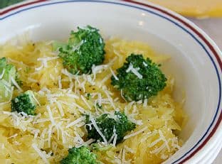 Broccoli and Spaghetti Squash with Lemon Pepper
