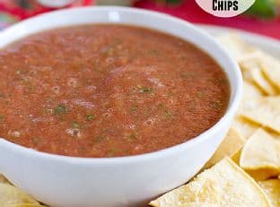 Quick and Easy Salsa with Baked Tortilla Chips