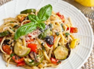 Summer Linguine with Grilled Vegetables