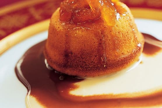 Lemon Cornmeal Cakes with Lapsang Souchong Chocolate Sauce
