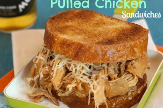 Slow-Cooker Apple Cider Pulled Chicken Sandwiches for