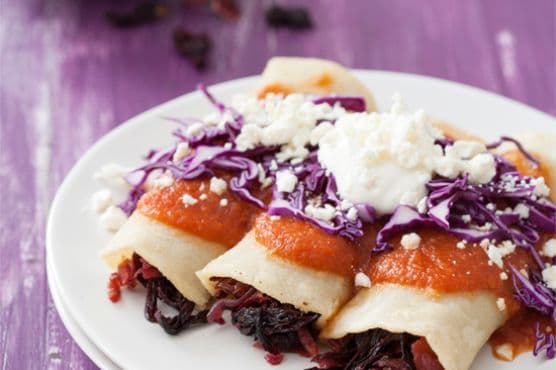 Hibiscus Flower Enchiladas