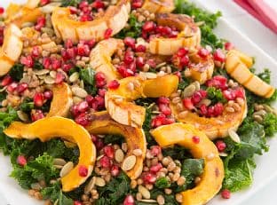 Kale and Delicata Squash Salad with Citrus-Maple Vinaigrette