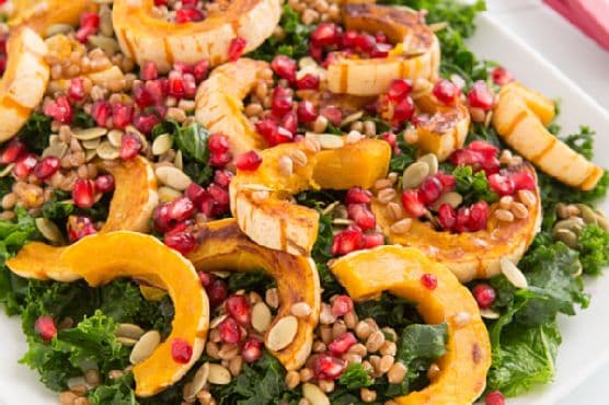 Kale and Delicata Squash Salad with Citrus-Maple Vinaigrette