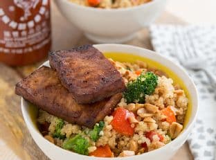 Peanutty Quinoa Bowls for Two + How To Make Your Own Baked Tofu
