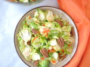 Brussel Sprouts Salad with Orange Ginger Dressing